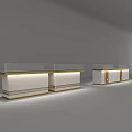 Elegant Luxury Jewelry Store Interior With Glass Display Counters And Lighting