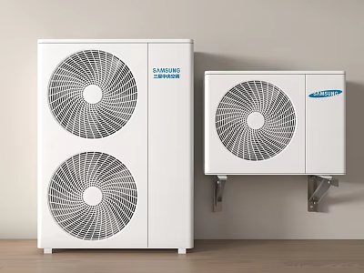 SAMSUNG White Air Conditioner Fans With Dual And Single Fan Designs For Home Use 3d model