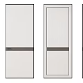White Cabinet Door Panels Featuring Different Design Styles With Brown Strips 3d model