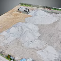 Building Site With Sand Piles Soil And Fenced Area On Construction Ground