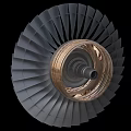 Turbofan Engine Fan Assembly Turboengine Aircraft Engine 3d model