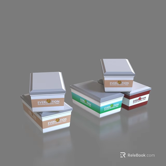 Stacked Evereon And Steel Ion Boxes With Different Colorful Exteriors 3d model 