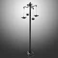 Vintage Decorative Balance Scale Furniture with Ornate Metal Design and Pedestal Base