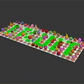 Colorful Cartoon Fruit Board Game Scene With Various Fruits And Green Paths