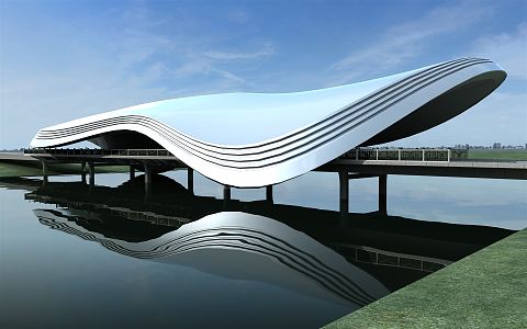 modern bridge profiled bridge 3d model