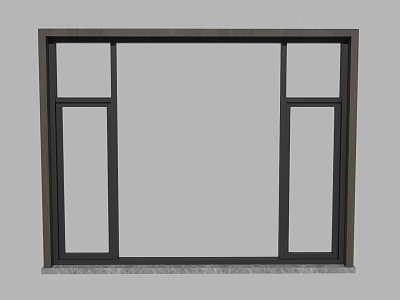 Modern Black Frame Casement Window With Side Opening Sashes And Large Fixed Glass 3d model