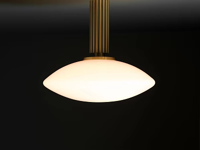 Modern Elegant Ceiling Light With Brass Frame And White Glass Dome Shade 3d model