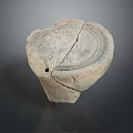 Ancient Clay Daily Use Item With Cracked Surface And Decorative Engravings 3d model