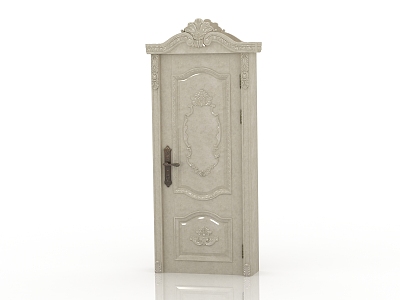 European-style interior door solid wood door 3d model