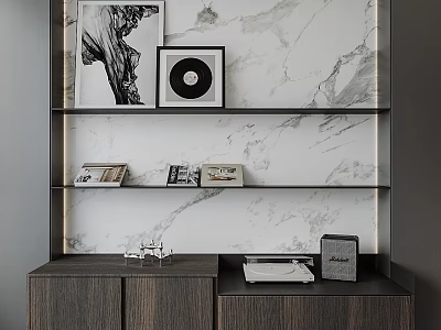 Decorative Side Cabinet 3d model