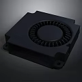 Black Mechanical Component With Square Base Circular Center And Toothed Rim