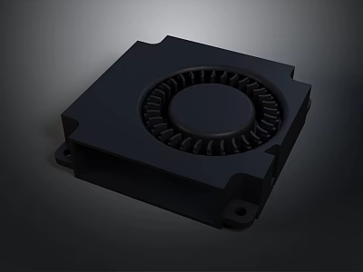 Black Mechanical Component With Square Base Circular Center And Toothed Rim 3d model