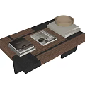 Tea table ornaments books 3d model