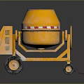 Orange Mobile Concrete Mixer With Mixing Drum And Wheels For Construction