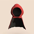 Stylish Red Hood Design With Black Interior Featuring Floral Patterns At The Bottom 3d model