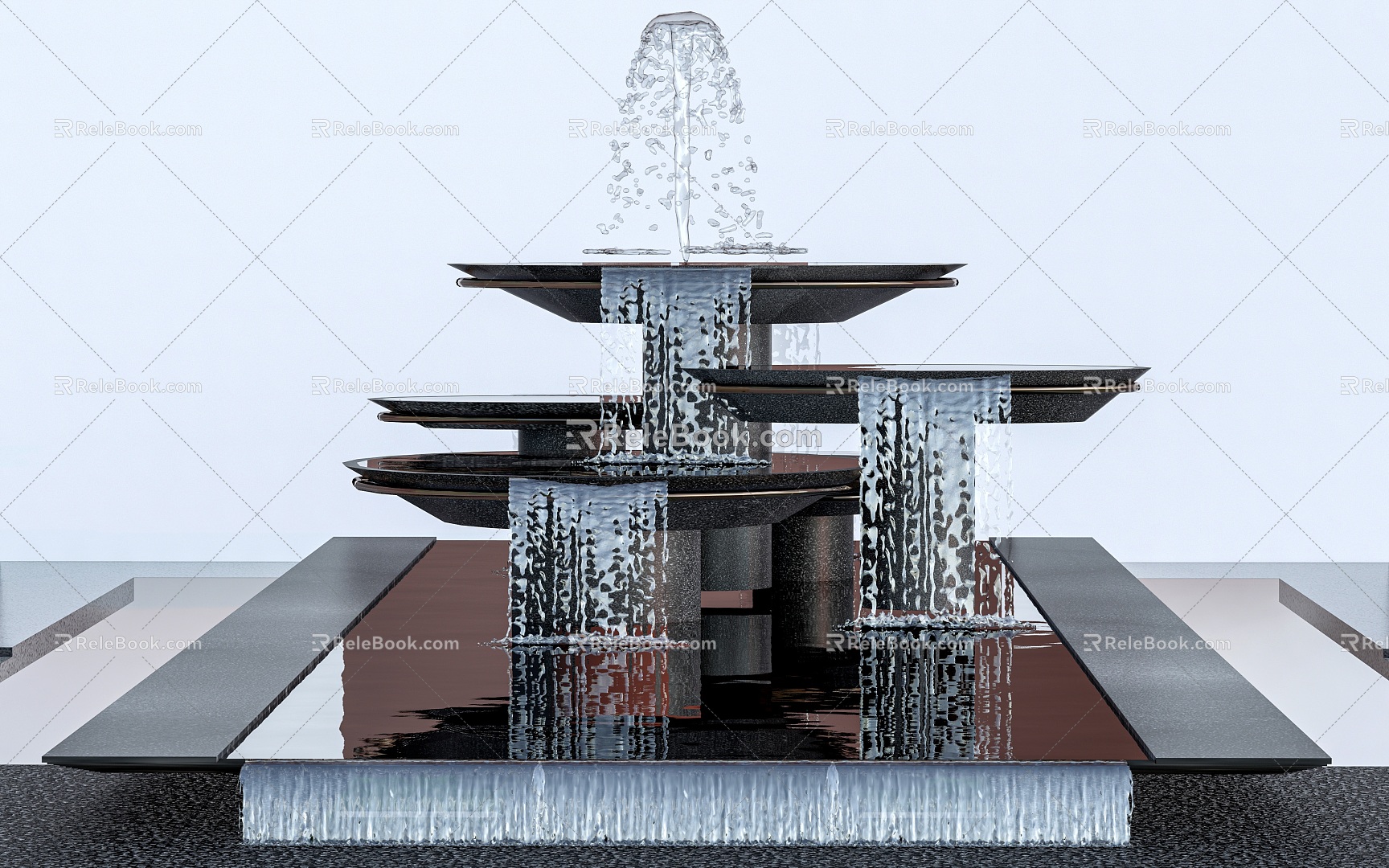 Modern fountain water column water flower water landscape water pool fountain sketch 3d model