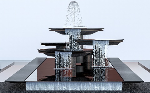 Modern fountain water column water flower water landscape water pool fountain sketch 3d model