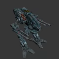 Futuristic Mechanical Structure With Robotic Arm Articulated Joints And Detailed Metal Components