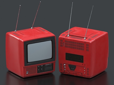 Retro TV black and white TV old TV 3d model