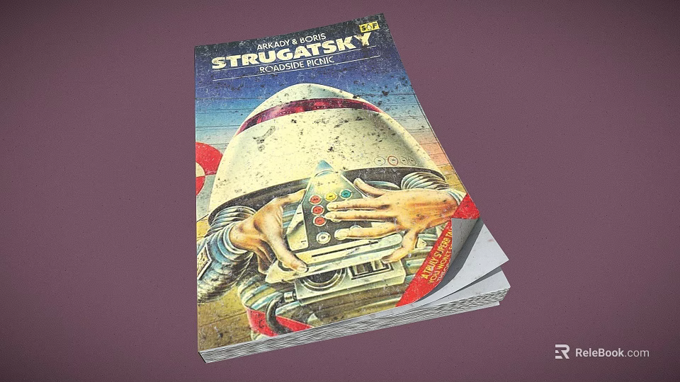 Strugatsky Brothers Roadside Picnic Science Fiction Book Cover With Helmet And Hands Operating Device 3d model 