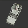 Old White Car With Damaged Body Broken Windows And Roof Time Device