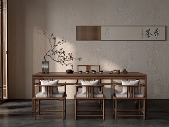 Tea table and chair combination 3d model