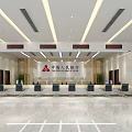 Bank Interior Design Featuring Service Counter Waiting Seats And Modern Lighting