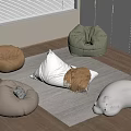 Modern Lazy Sofa Combination Lazy Bear Bean Bag Lazy Sofa 3d model