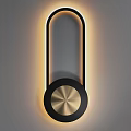 Modern Black and Gold Ring Shaped Wall Lamp With Warm Light Sleek Design