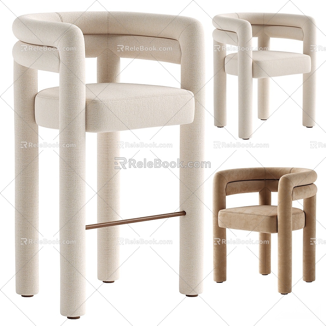 Modern Single Chair Armchair Bar Chair Leisure Chair 3d model