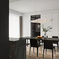 Modern Kitchen Interior Design With Dark And Light Cabinets Marble Countertop Oven And Natural Light