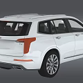 White Cadillac SUV Modern Exterior Design With Sleek Grille And Alloy Wheels