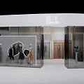 Clothing Storefront with Modern Glass Facade Stylish Mannequins Displaying Fashion Apparel