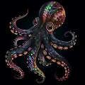 Indoor art installation net red punch card installation art octopus installation art octopus cyberpunk 3d model