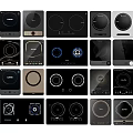 Assorted Modern Kitchen Cooktops With Different Designs And Control Features 3d model