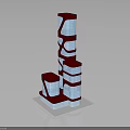Modern Architectural Tower Design With Red And White Glass Facade And Multi Level Irregular Structure