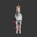 White Body Unicorn Shaped Household Item With Rainbow Mane Tail Black Pad And Colorful Logo