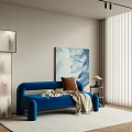 Double sofa leisure sofa floor lamp side corner table 3d model