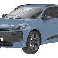 Audi Blue Electric SUV Exterior Design With Alloy Wheels And Front Fascia