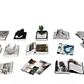 Assorted Books And Magazines Showcase With Open Pages Stacked Piles And Unique Covers