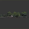 Tranquil River Scene With Stone Bridge Lush Trees And Floating Water Birds