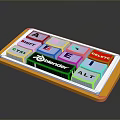 Electronic Keyboard With Yellow Frame Blender Logo Function Keys And Letter Buttons 3d model