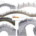 Landscape Bridge Featuring Arch Structures Stone And Wooden Railings Various Designs