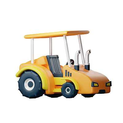 Yellow Toy Utility Vehicle with Large Wheels Canopy and Playful Design 3d model