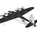 Vintage Passenger Aircraft With Four Propellers Floats Registration Number 705 And Wing Emblems