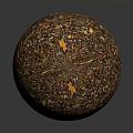 Mixed Color Plant Seeds Forming a Spherical Shape with Detailed Textured Surface