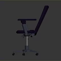 Purple Office Chair With Armrests And Wheeled Base For Office Use