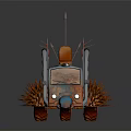 Other Decorative Tricycle With Orange Blue Color Spikes And Feather Like Structures