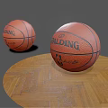 Spalding Orange NBA Official Game Basketball On Wooden Surface Sports Equipment