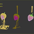 Fresh Strawberries With Chocolate Covered And Dripping Chocolate On Dark Background